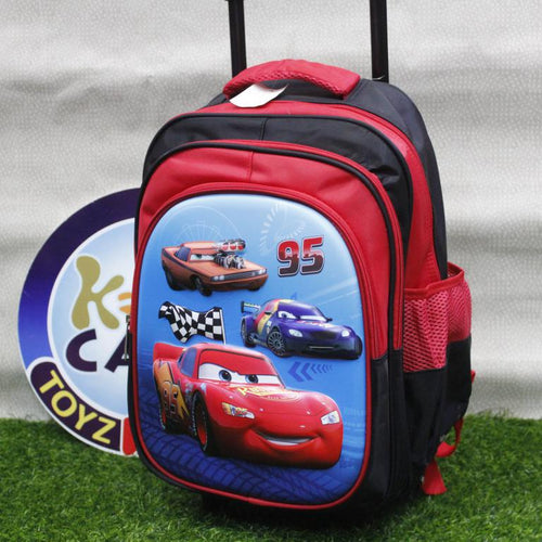 Load image into Gallery viewer, Mc Queen Cars School Bag With Trolley For Grade-1 &amp; 2 (16030)
