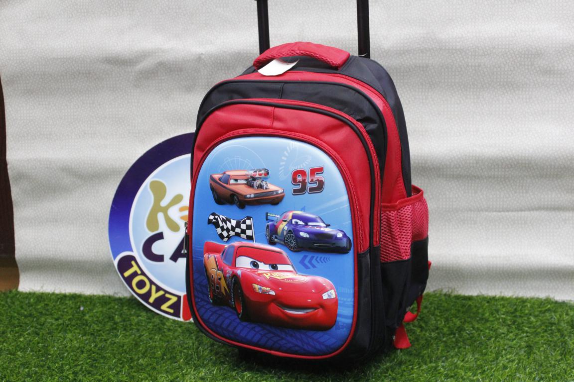 Mc Queen Cars School Bag With Trolley For Grade-1 & 2 (16030)