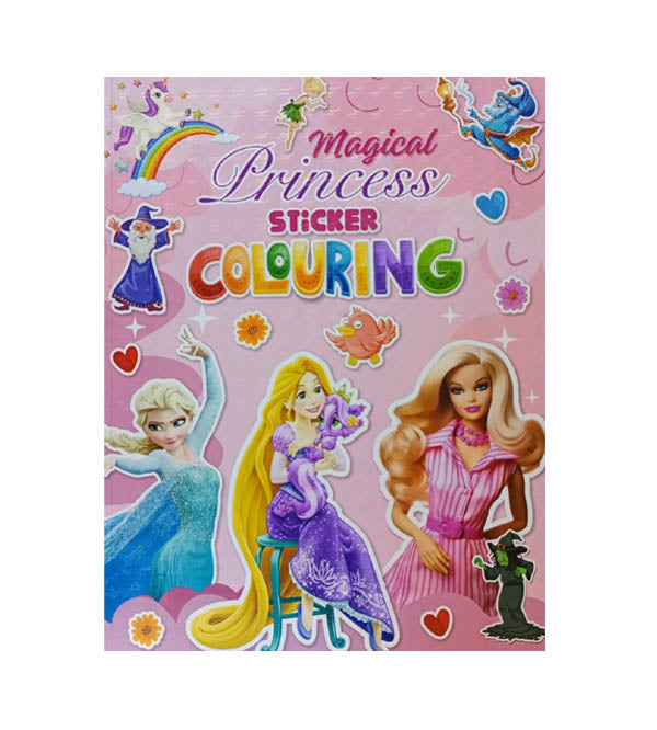 Magical Princess Sticker & Colouring Book | 72 Pages, 6 Sticker Sheets | Kids Activity Book