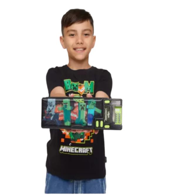 Smiggle Minecraft Pop Out Pencil Case – Multi-Feature Stationery Box for Kids (577626)