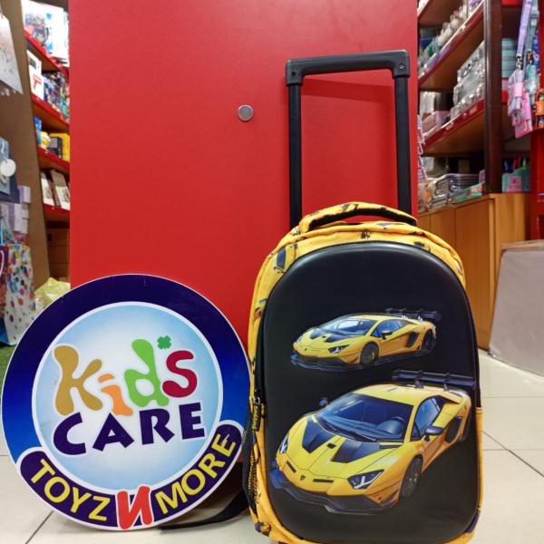 Modern Car 3D Kids School Trolley Bag – 14 Inch, Lightweight & Durable – For KG 1, KG 2 & Grade 1