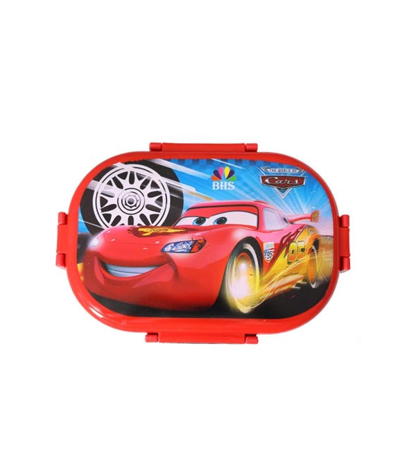 Mc Queen Cars Lunch Box With Two Portions, Spoon & Fork (KC5271)