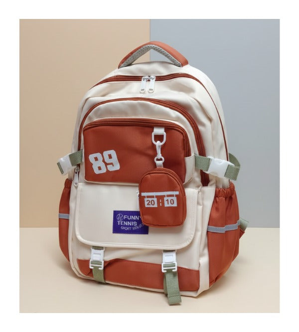 Premium Brown School Bag & Travel Backpack – Spacious 18-Inch Backpack for Grade 6+ (579#)