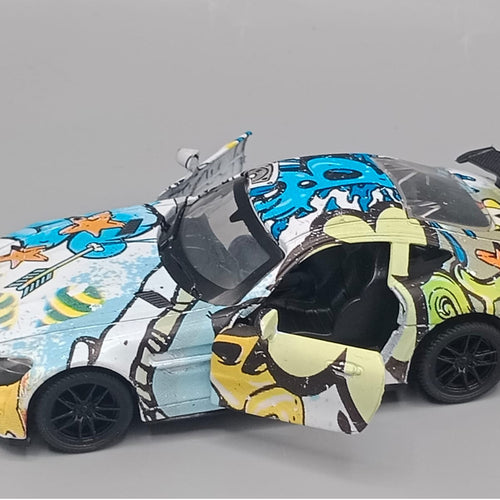 Load image into Gallery viewer, Printed Multicolor Matte Finished Alloy Pull Back Model Toy Car (3621C)
