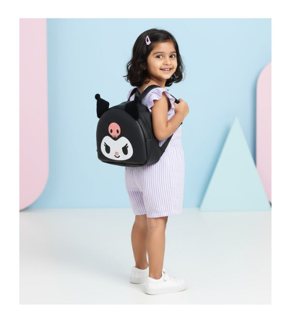 Sanrio Kuromi 3D Hard Shell Backpack for Kids – Black | Cute Plush Ears | Travel & School Bag (Z-118)