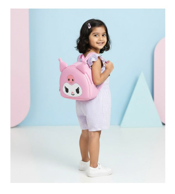 Sanrio Kuromi 3D Hard Shell Backpack for Kids – Pink | Cute Plush Ears | Travel & School Bag (Z-118)