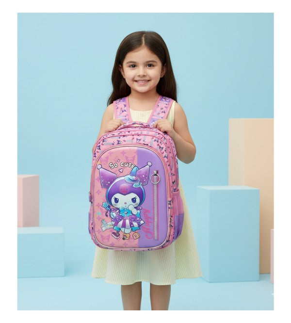 Kuromi 3D School Bag – Large 17 Inch | Durable & Spacious Backpack for Girls | Grade 3 and 4 (1707)