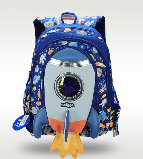 Smiggle Astronaut Space World Kids Backpack – Durable & Washable School Bag for KG 1 & KG 2 – Travel & School Use (447666)