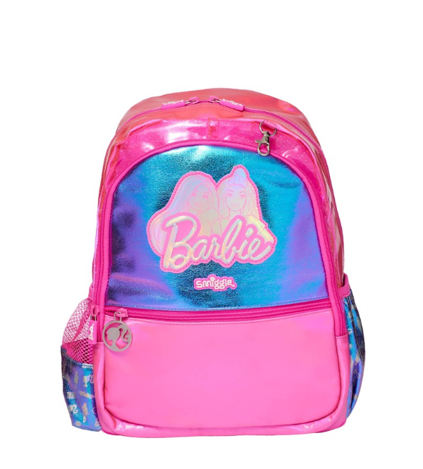 Smiggle Barbie Backpack with Hood – 14 Inch Kids School Bag for KG 1 & KG 2 – Washable, Lightweight & Travel Friendly (717298)