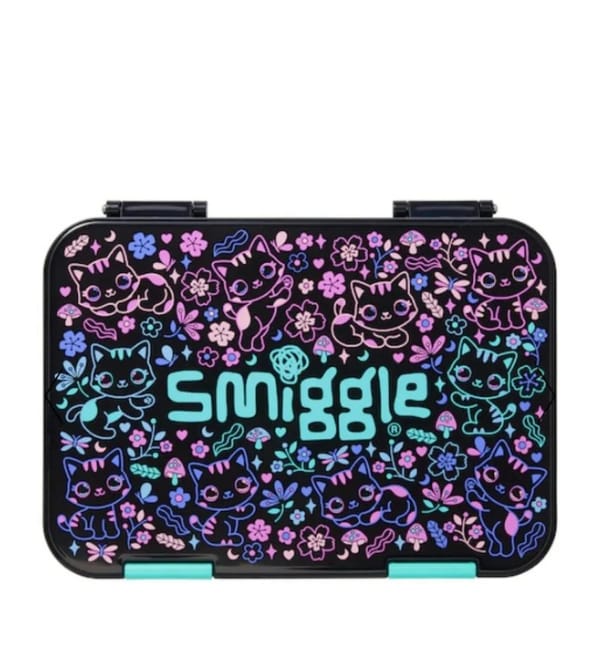 Smiggle Cat, Flowers & Butterflies Medium Bento Lunch Box for Kids – BPA-Free, Durable & Eco-Friendly (165665)