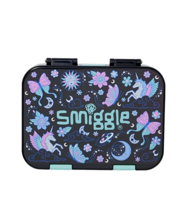 Smiggle Unicorn, Flowers & Butterflies Medium Bento Lunch Box for Kids – BPA-Free, Durable & Eco-Friendly (212283)