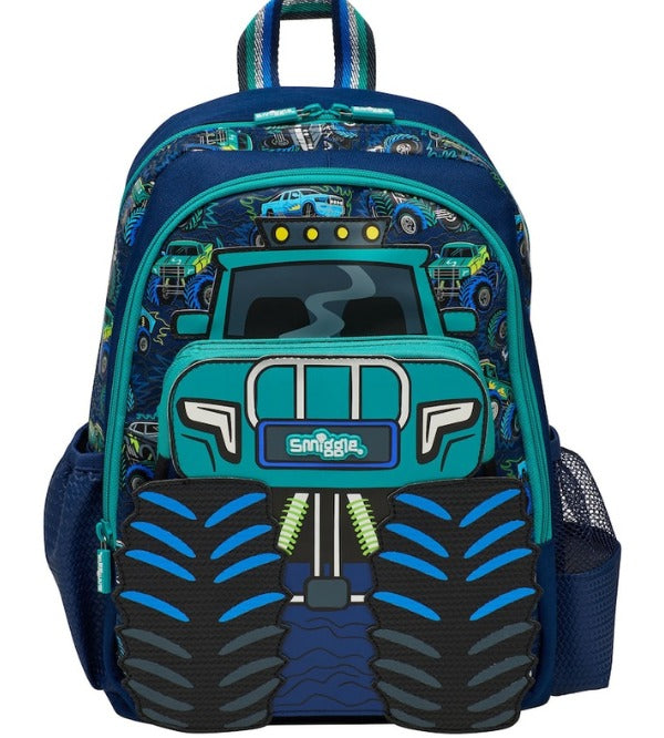 Smiggle Blast Off Junior Kids Backpack – 14 Inch School & Travel Bag with Water Bottle Pockets (793335)