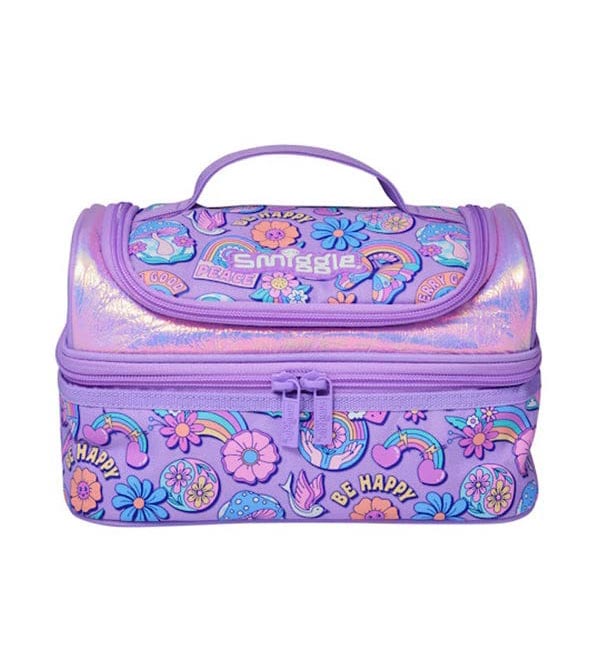 Smiggle Rainbow & Flower Two Compartment Insulated Lunch Bag