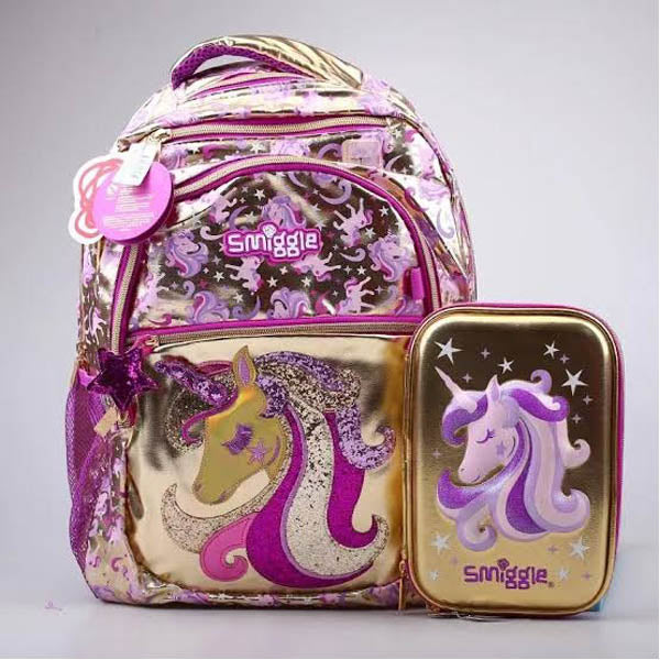Smiggle Unicorn Dream School Bundle - Magical Backpack & 3D Stationery Set