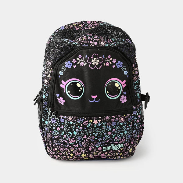 Smiggle Black Cat Kids School Bag & Travel Backpack – 16 Inches (716704)