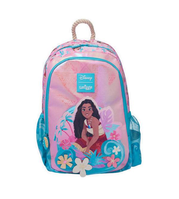 Smiggle Disney Moana Kids Backpack – 14 Inch School & Travel Bag with Water Bottle Pockets (456717)
