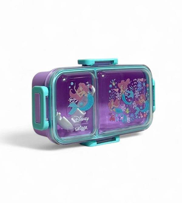 Smiggle Mermaid Duo Mini Lunch Box – 2 Sealed Compartments, Leak Proof, 600ml (SM256997)