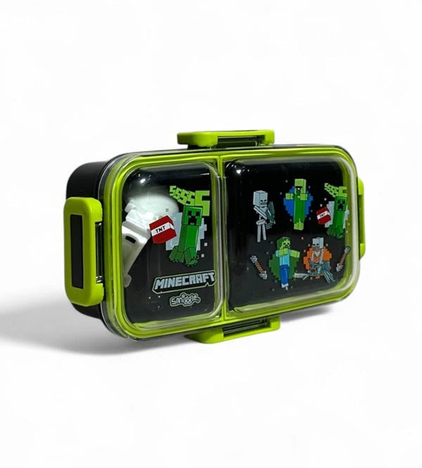 Smiggle Minecraft Duo Mini Lunch Box – 2 Sealed Compartments, Leak Proof, 600ml (SM256997)