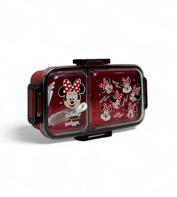 Smiggle Minnie Mouse Duo Mini Lunch Box – 2 Sealed Compartments, Leak Proof, 600ml (SM256997)