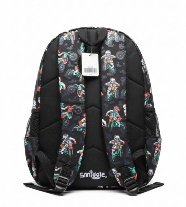 Smiggle Motocross Racer Backpack – 17 Inch Kids School Bag – Kids Care