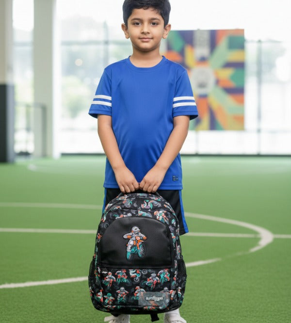 Smiggle Motocross Racer Backpack – 17 Inch Kids School Bag – Kids Care