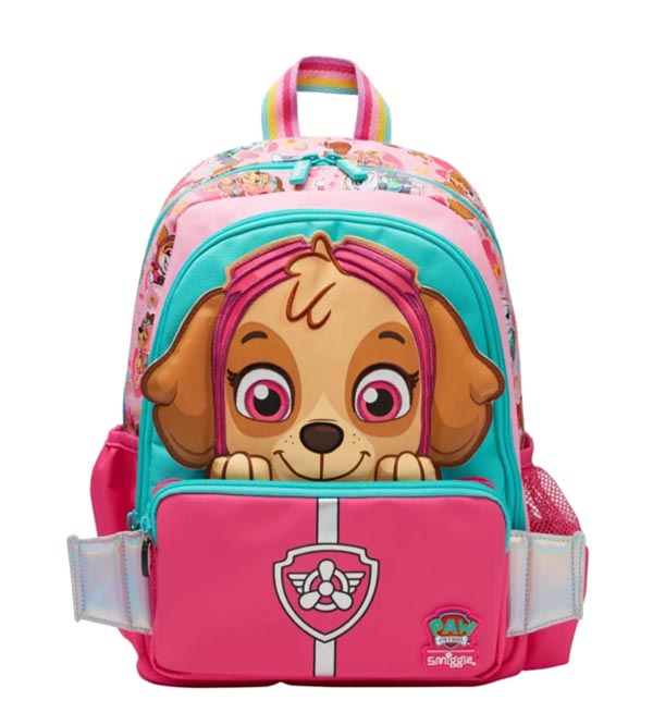 Smiggle Paw Patrol Skye Kids Backpack – 14 Inch School & Travel Bag with Water Bottle Pockets (696491)