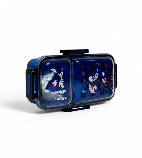 Smiggle Sonic the Hedgehog Duo Mini Lunch Box – 2 Sealed Compartments, Leak Proof, 600ml (SM256997)