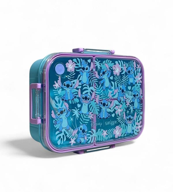 Stitch Theme 3 Portion Lunch Box – 1200ml Leak-Proof, BPA Free Kids Lunch Box with Spoon (SM254098)