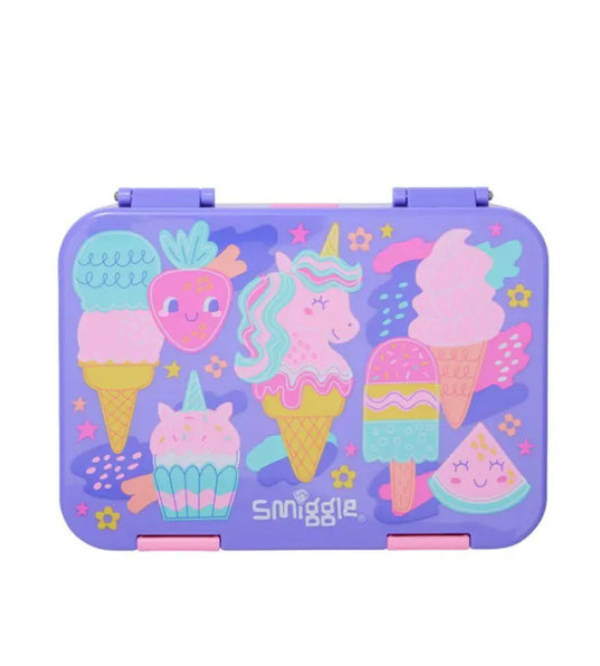 Smiggle Unicorn & Ice Cream Medium Bento Lunch Box for Kids – BPA-Free, Durable & Eco-Friendly (849987)