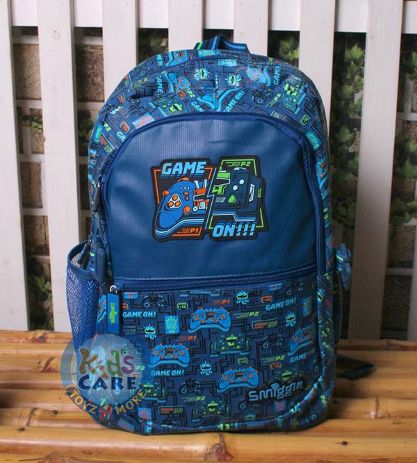 Smiggle Brand Game ON Themed School Bag | Grade 1 & 2 | Blue (573373)