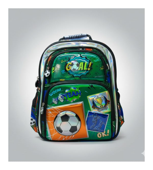 Soccer Football 3D School Bag – Large 16 Inch Purple | Durable & Spacious Backpack for Girls | Grade 2–4 (16005)