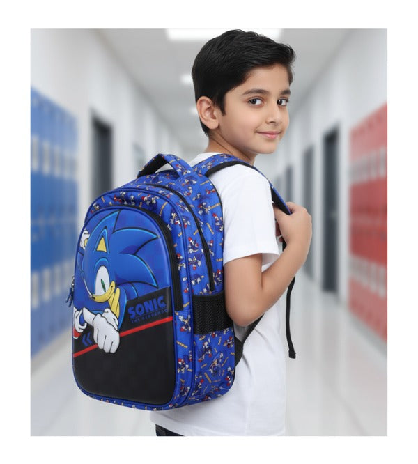 Sonic The Hedgehog 3D School Bag for Boys – Cool & Spacious Backpack for Grade 1 to 3 (16188)