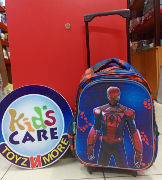 Spider-Man 3D Kids School Trolley Bag – 14 Inch, Lightweight & Durable – For KG 1, KG 2 & Grade 1
