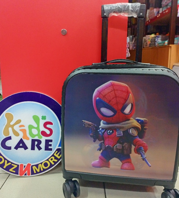 Spider-Man Kids Travel Suitcase in Black | 3D Lenticular Magical Image | Durable Lightweight Trolley Bag with Number Lock & 360° Wheels