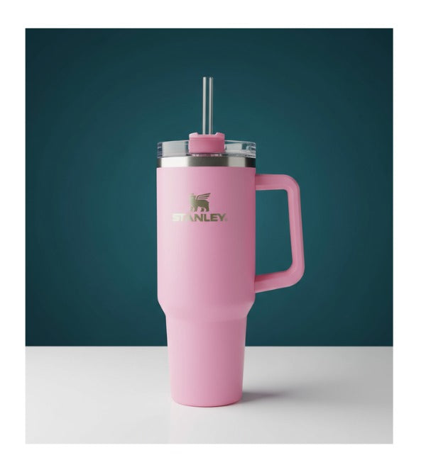 Stanley Quencher 40 oz (1.18L) Pink Stainless Steel Tumbler – Premium Insulated Water Cup
