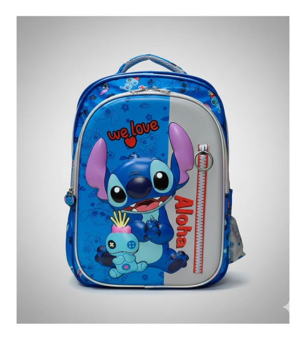 Stitch 3D School Bag – Large 17 Inch | Durable & Spacious Backpack for Girls | Grade 3 and 4 (1707)