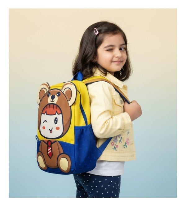 Teddy Bear Doll Design Backpack for Kids – Blue | Cute Plush School & Travel Bag (Z-95)