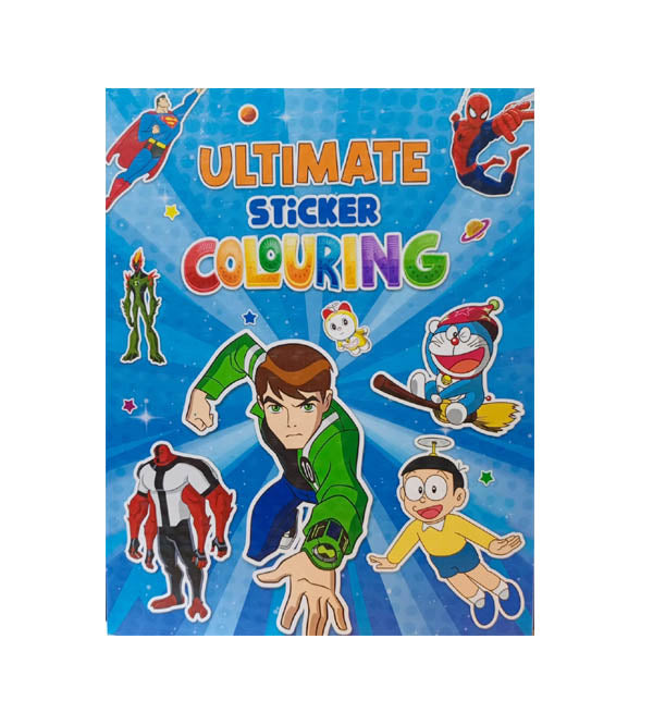 Ben 10 & Doraemon Ultimate Sticker Colouring Book - 48 Pages, 4 Sticker Sheets (8.5x11 inches)
