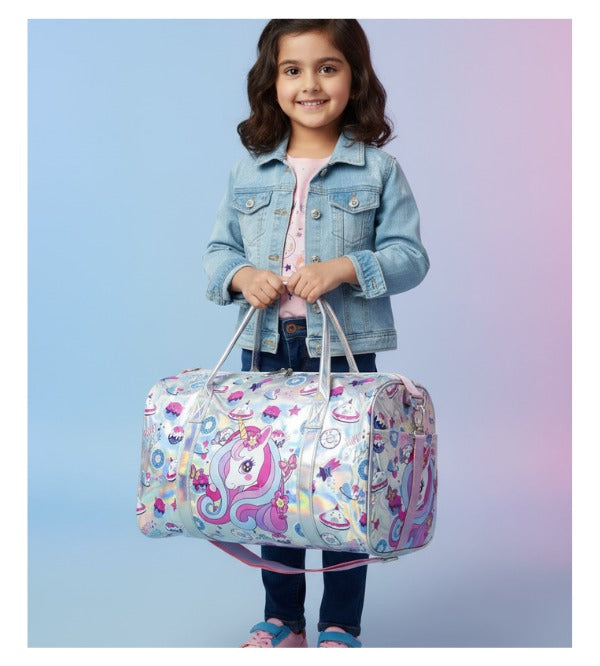 Unicorn Holographic Duffel Bag for Kids – Stylish, Spacious & Durable Travel Handbag