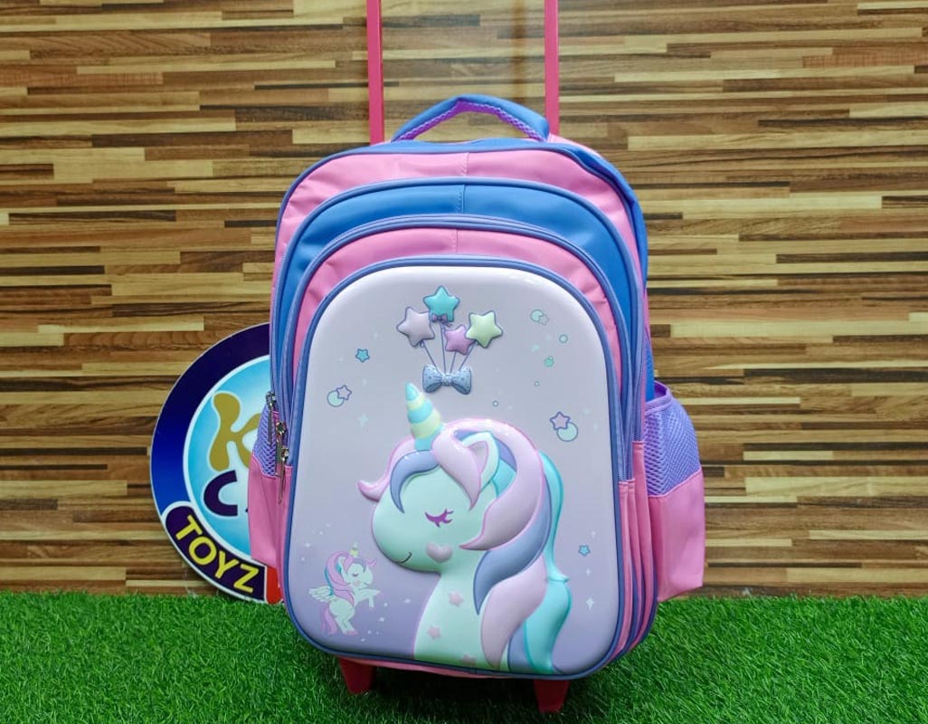 Unicorn Themed School Trolley Bag for Grade 3 to Grade 6 (18030)