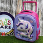 Unicorn Purple School Bag Trolley For KG-1 & KG-2 (13020)