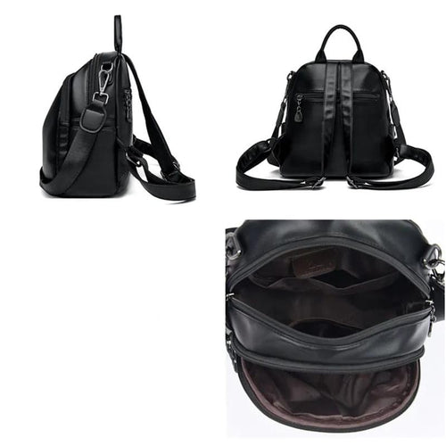 Load image into Gallery viewer, Kangaroo Women&#39;s Crossbody Bag Backpack 2023 New Versatile Real Leather Mini Headlayer Cowhide Small (Black)
