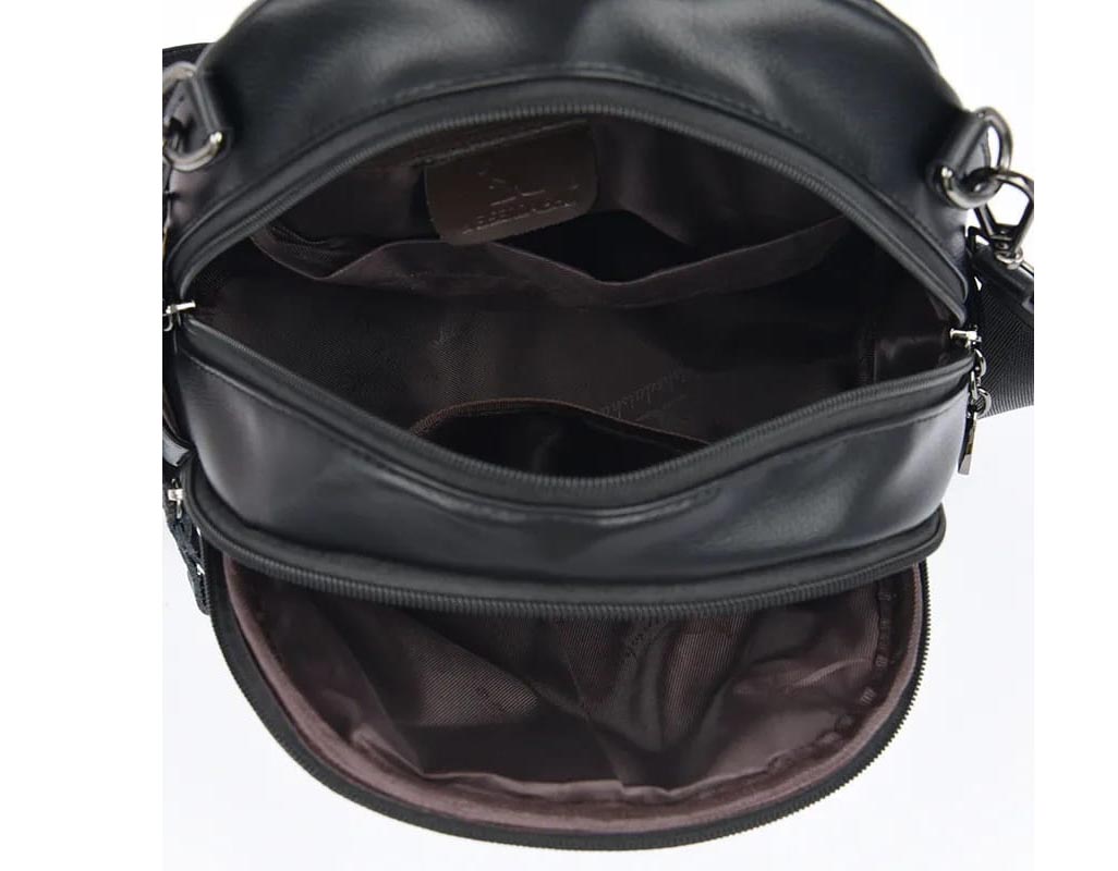Kangaroo Women's Crossbody Bag Backpack 2023 New Versatile Real Leather Mini Headlayer Cowhide Small (Black)
