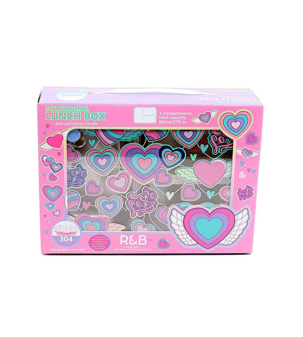 Vest Brand Hearts Design Lunch Box – Cute, Durable & Perfect for Everyday Use! (U2087)