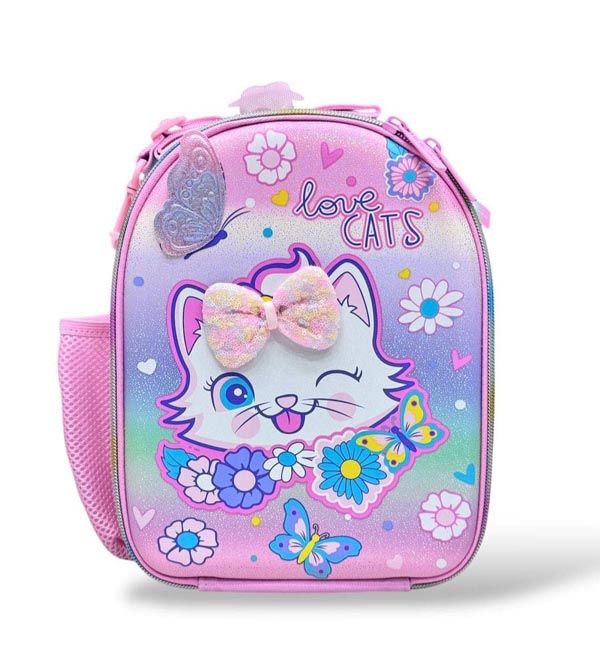 Vest Brand Love Cats Themed Insulated Lunch Bag – Two Compartment, Hand & Cross Body (U2119)