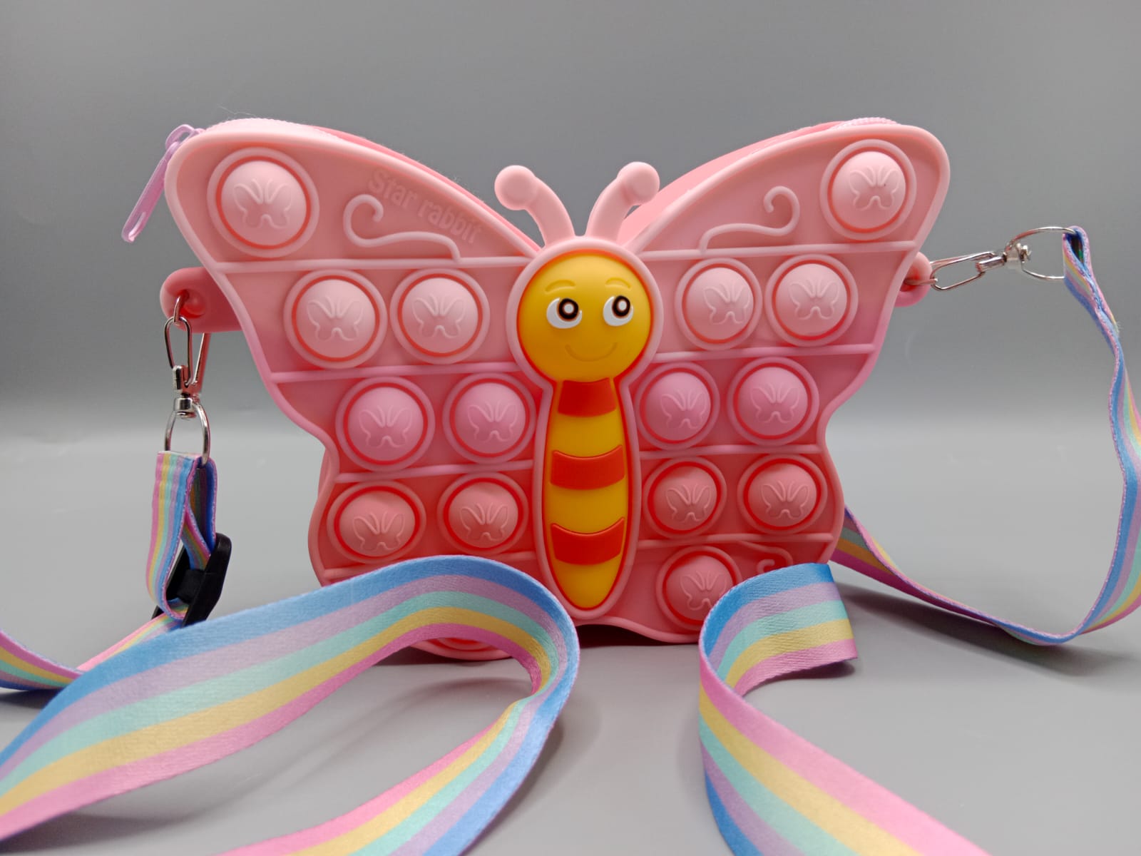 Butterfly Shaped Pop It Soft Silicone Cross Body Bag (KC5142C)