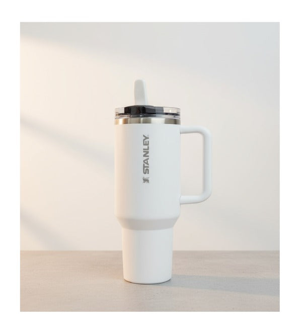 Stanley Pro Tour 40 oz White Flip Straw Tumbler – Premium Stainless Steel Insulated Water Cup
