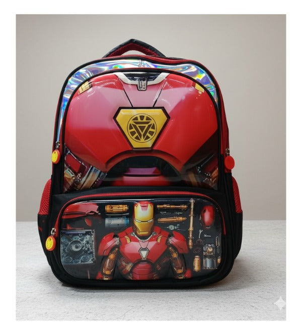 Iron Man 3D School Bag – Large 17 Inch | Durable & Spacious Backpack for Boys (Grade 4–6) (2027#)