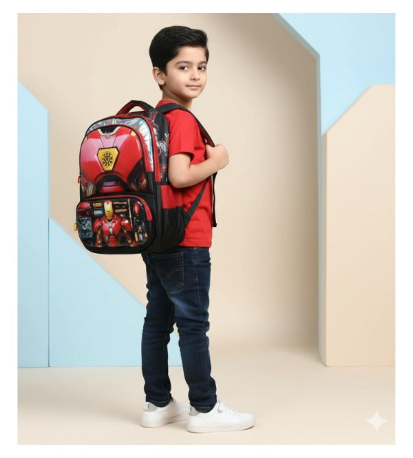 Iron Man 3D School Bag – Large 17 Inch | Durable & Spacious Backpack for Boys (Grade 4–6) (2027#)