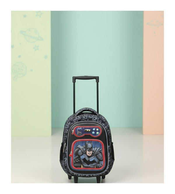 Batman Themed Small 3D Trolley Bag for Playgroup | Black (42412)